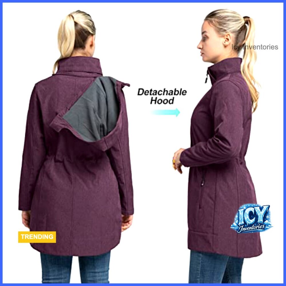 Waterproof Softshell Long Rain Jacket Fleece Line… - image 2